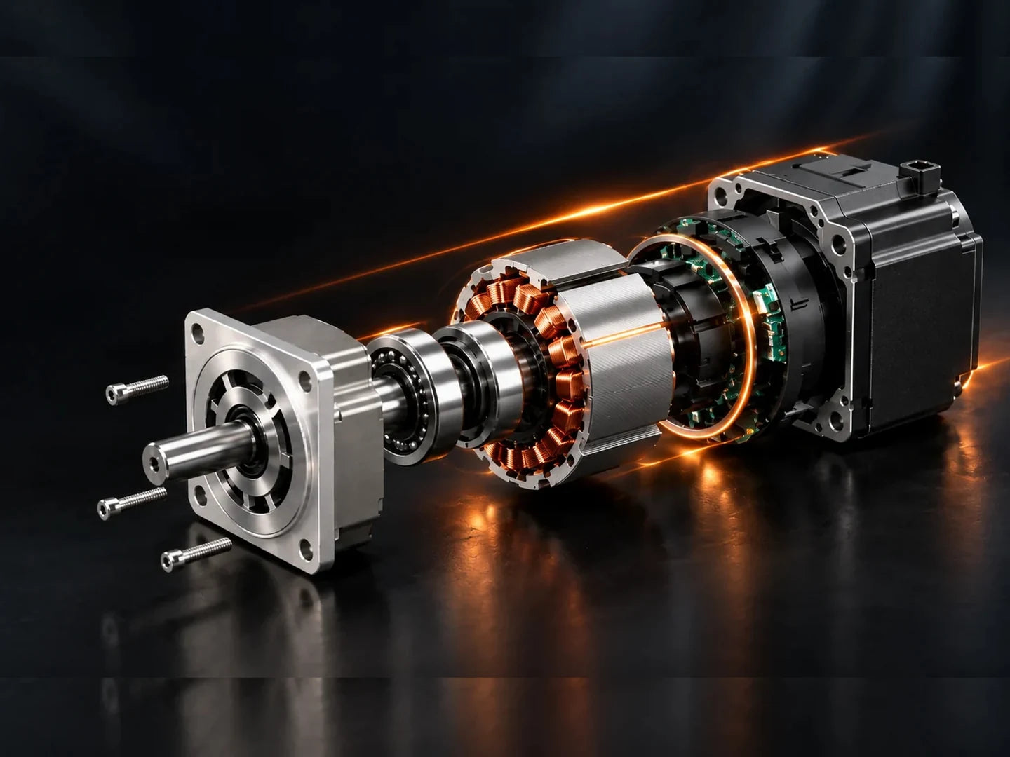 Servo motor close-up